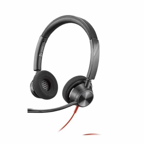 Auriculares poly estéreo blackwire 3325 con certificación microsoft teams usb - c + conector de 35 mm + adaptador usb - c - a