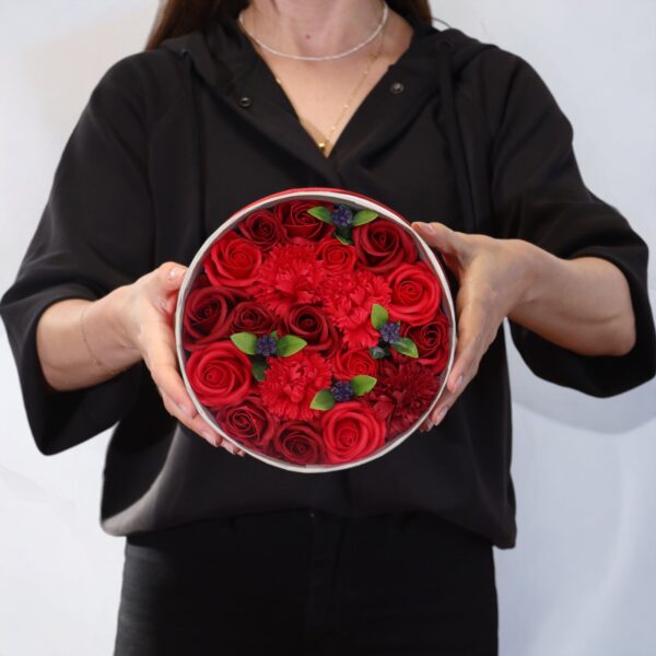 Caja Redonda - Rosas Rojas Clásicas - Imagen 5