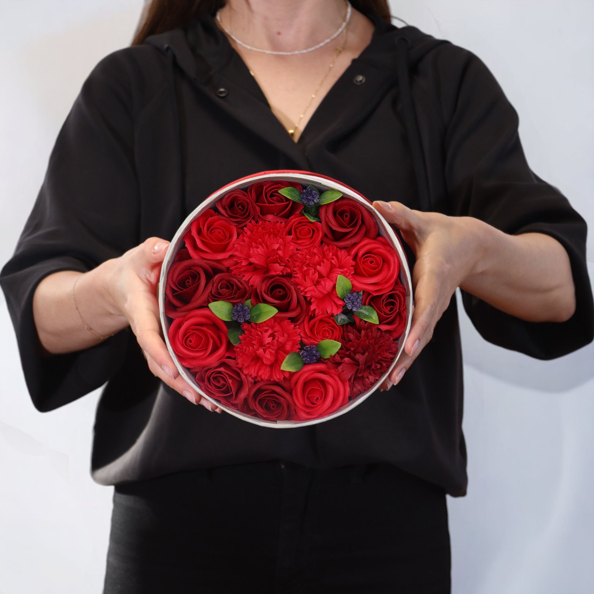 Caja Redonda - Rosas Rojas Clásicas - Imagen 5