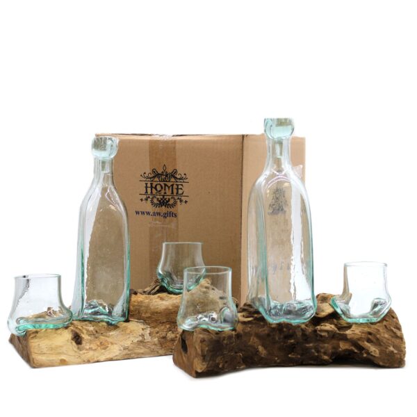 Vidrio Fundido Sobre Madera - Set Whisky - Imagen 3