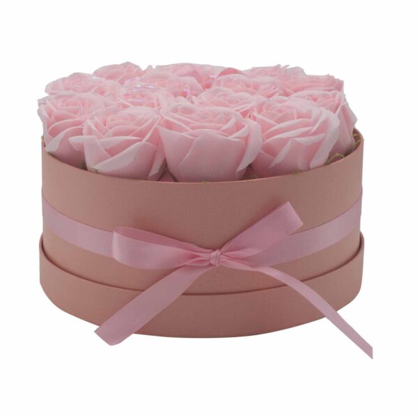 Caja de Regalo - Flor de Jabón  14 Rosas Rosas - ronda - Imagen 7