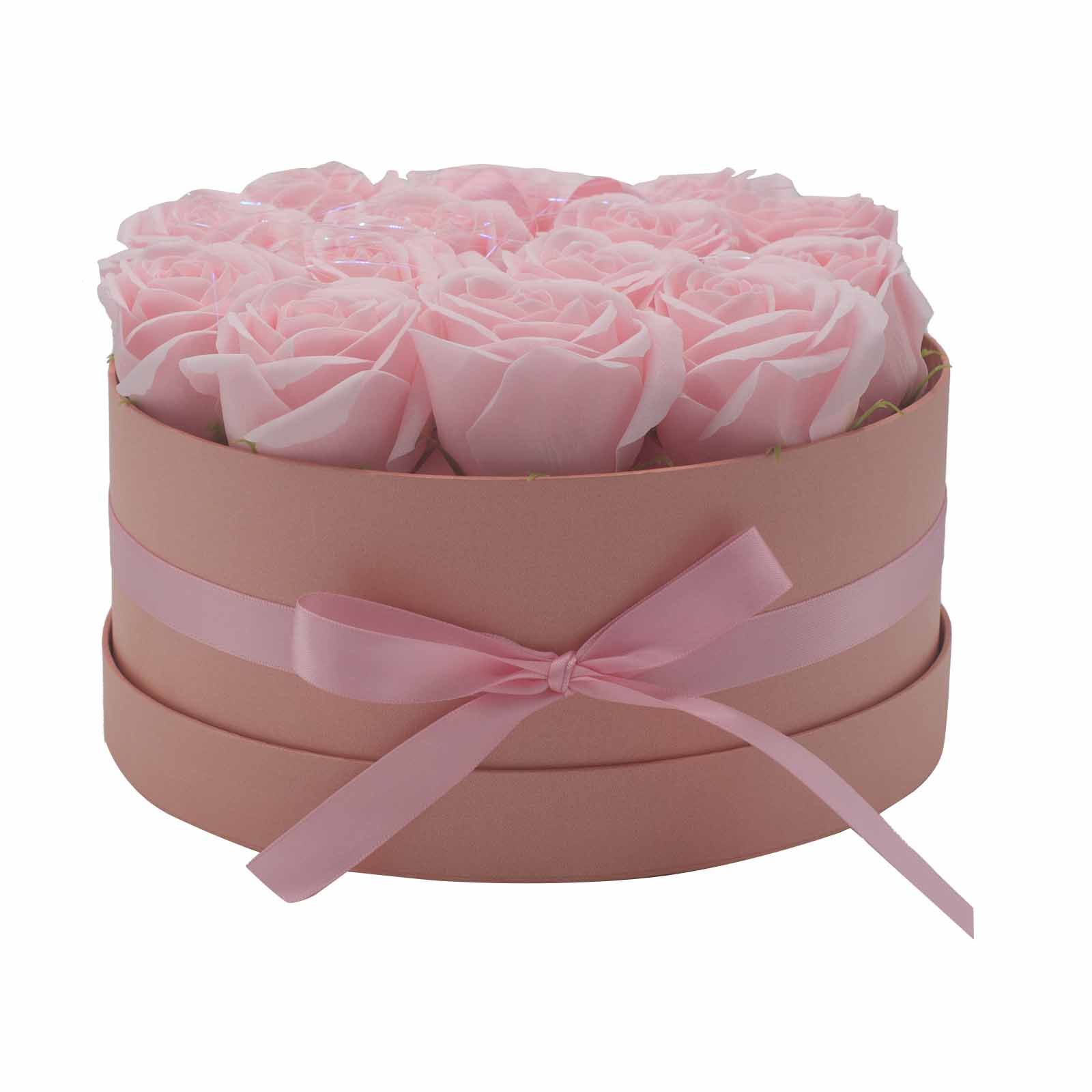 Caja de Regalo - Flor de Jabón  14 Rosas Rosas - ronda - Imagen 7