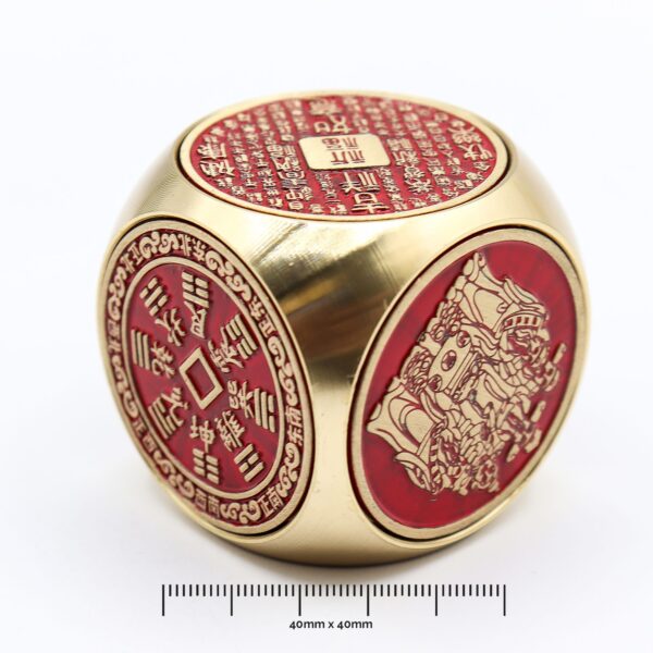 Fortuna Feng Shui - Cubo de Prosperidad Rojo y Latón - Plano - Imagen 2