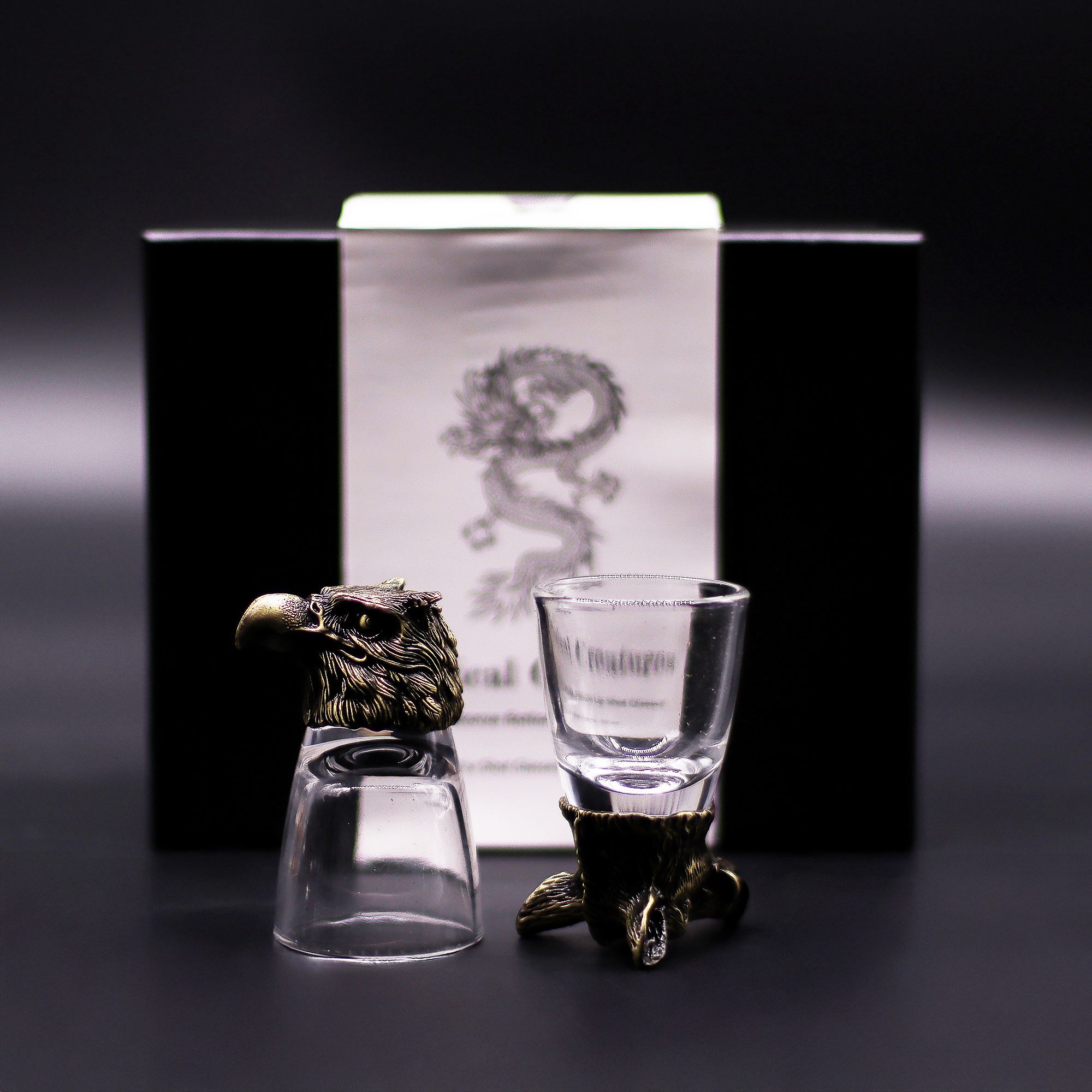 Conjunto regalo de 6 vasos de chupito (50 ml) - Criaturas Salvajes del Bosque - Bronce antiguo - Imagen 3