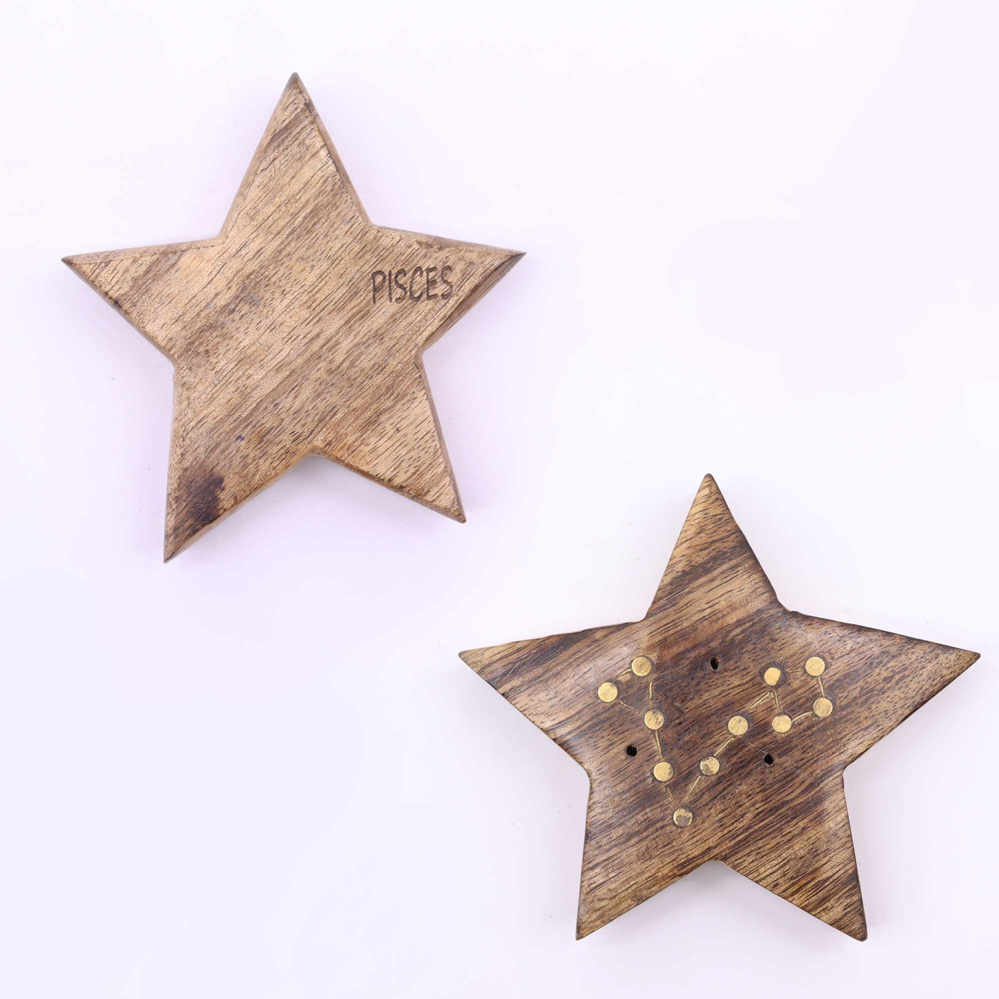 Quemador de incienso con signos del zodíaco de latón grabado - Estrella - Imagen 12