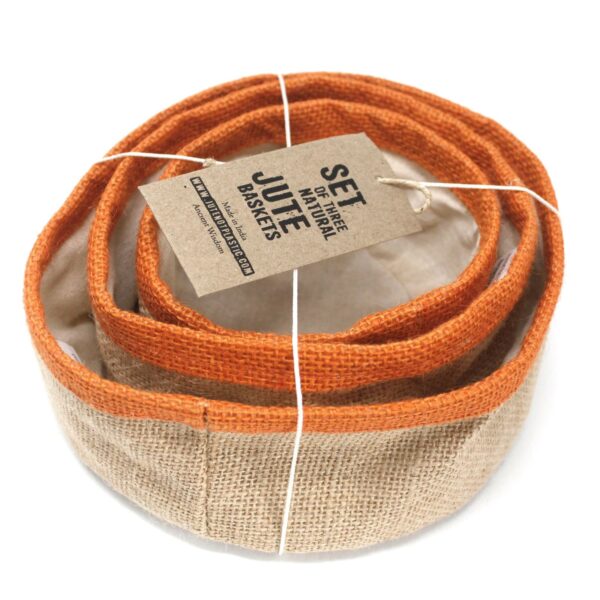 Conjunto de 3 cestas de yute natural - Cúrcuma - Imagen 2
