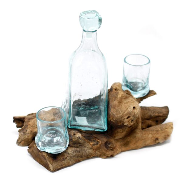 Vidrio Fundido Sobre Madera - Set Whisky - Imagen 4