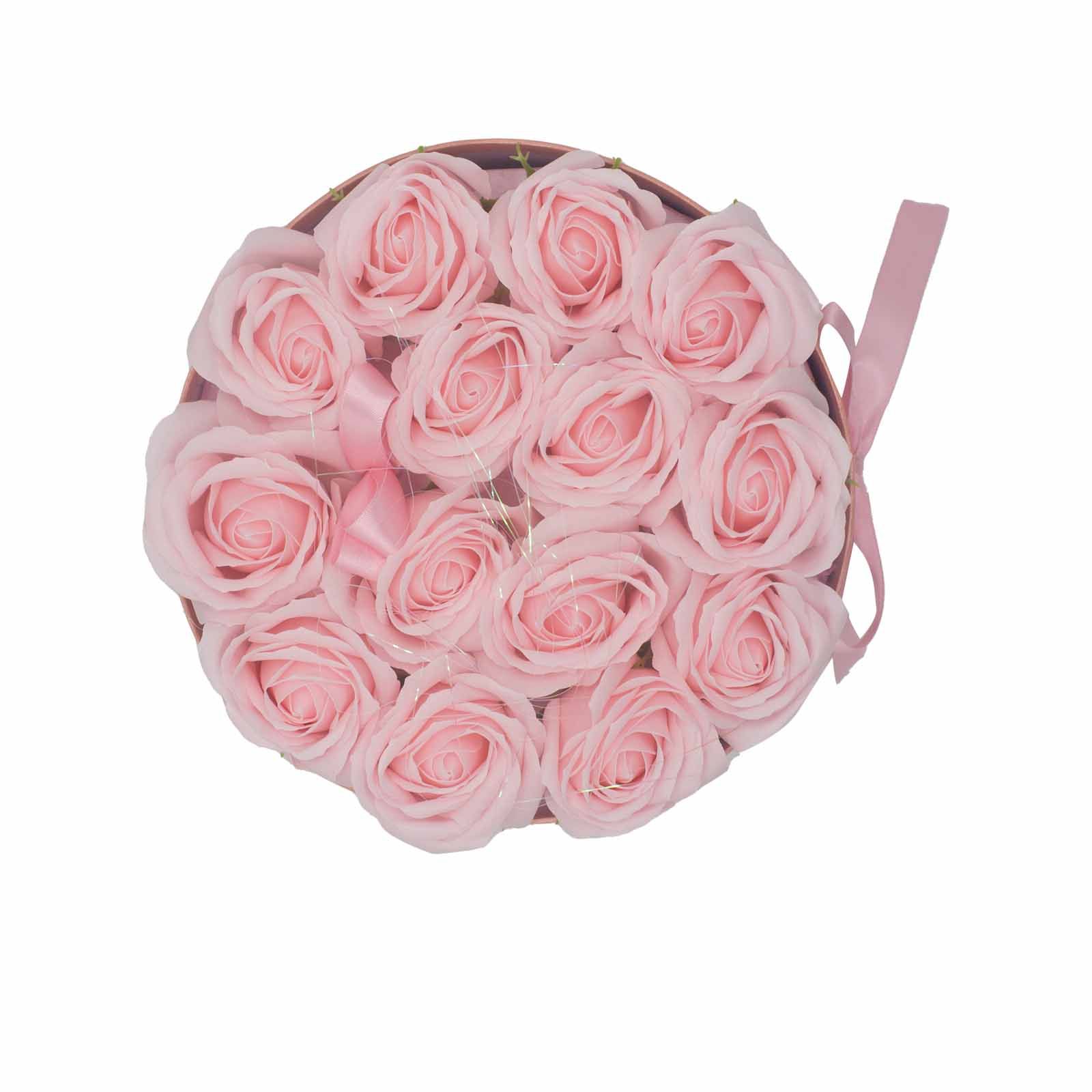 Caja de Regalo - Flor de Jabón  14 Rosas Rosas - ronda - Imagen 4