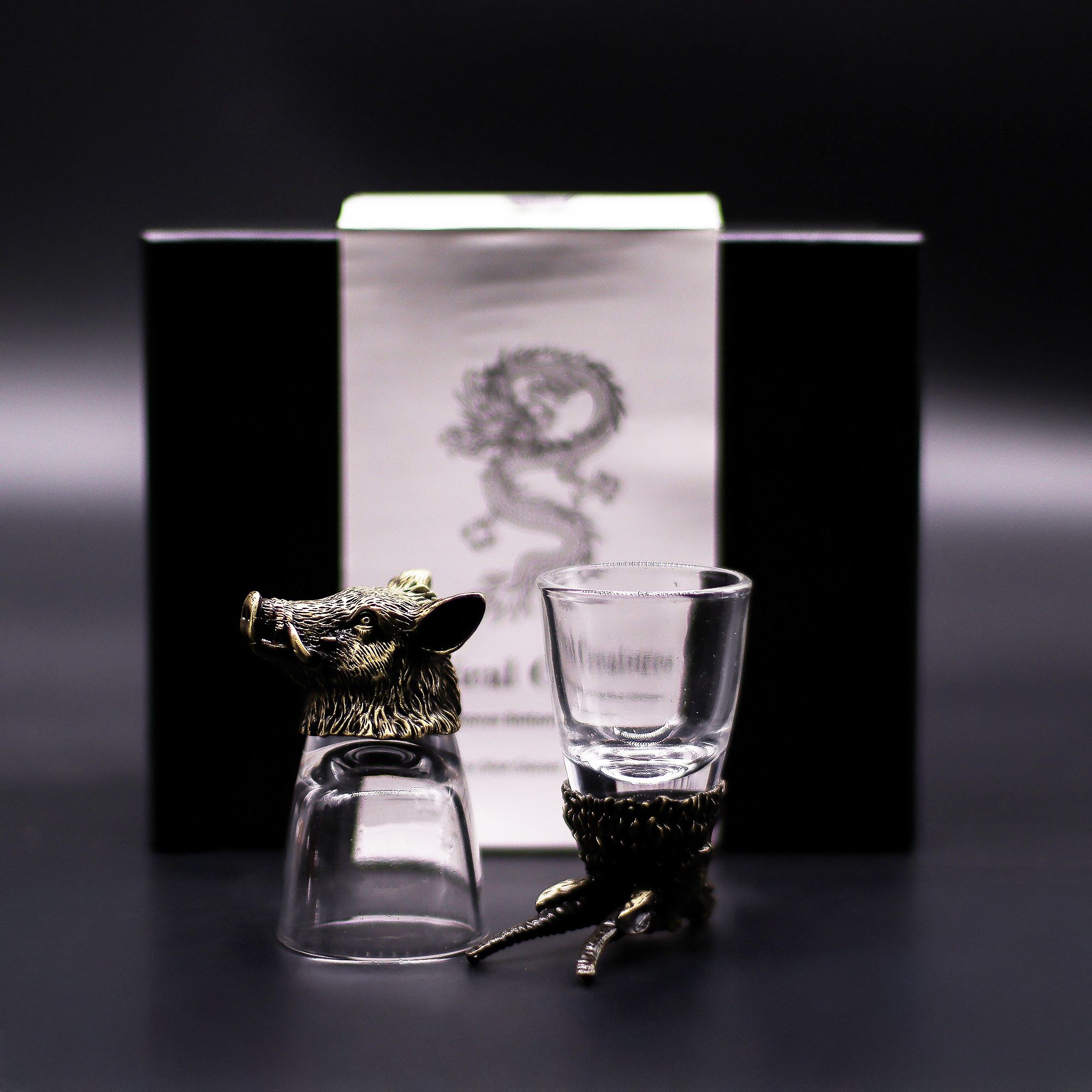 Conjunto regalo de 6 vasos de chupito (50 ml) - Criaturas Salvajes del Bosque - Bronce antiguo - Imagen 4