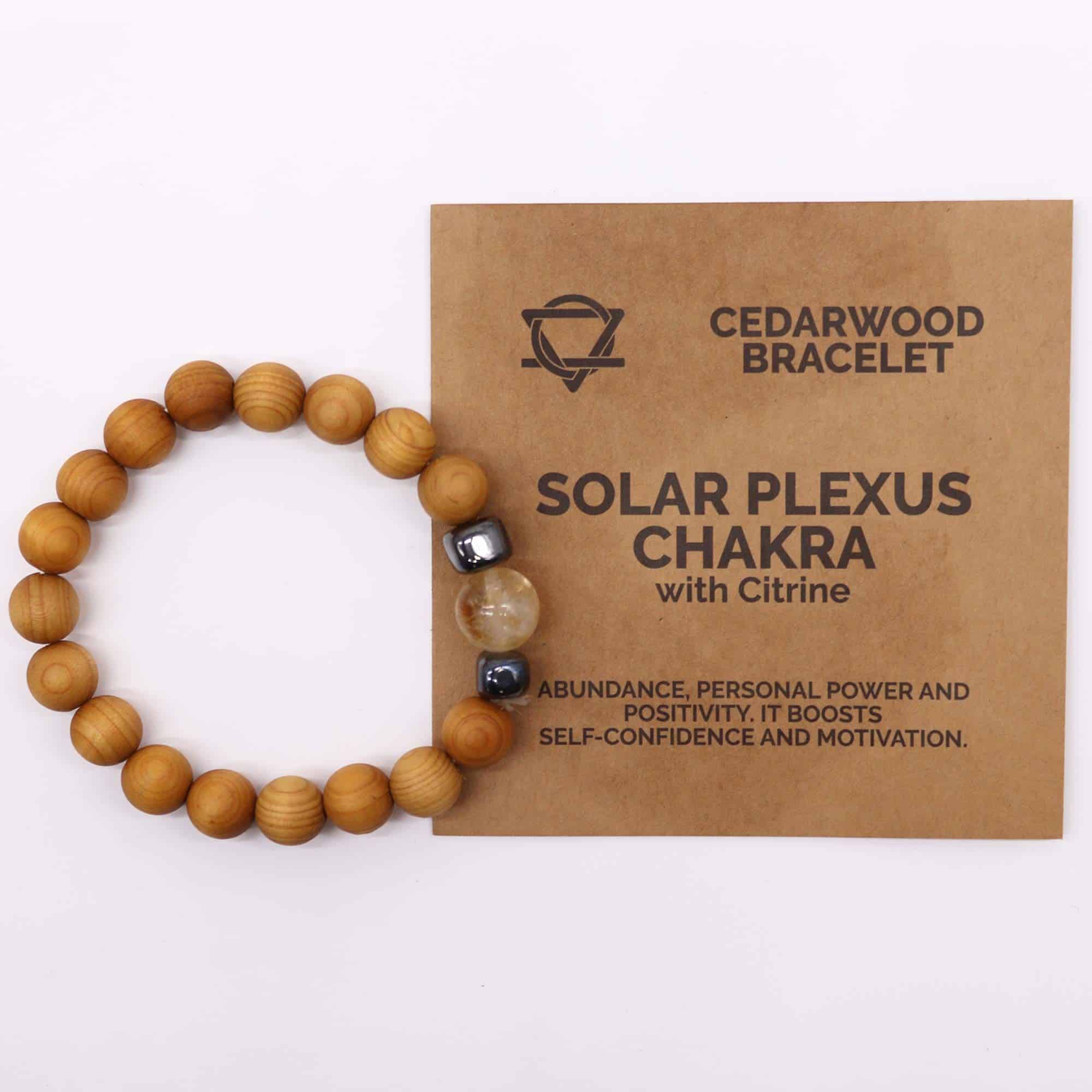 Pulsera de Cedro - Chakra Solar - Citrino - Imagen 2