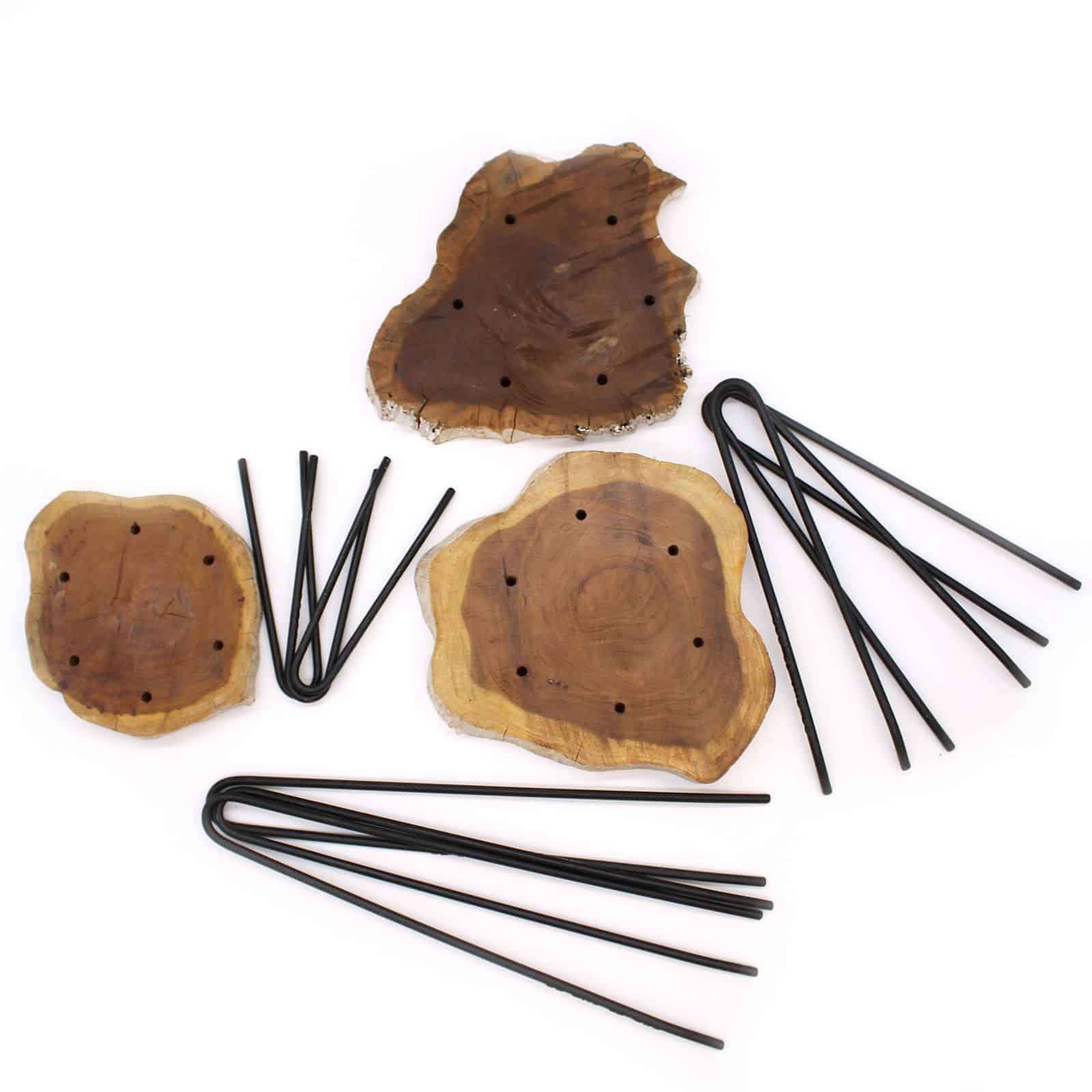 Juego de 3 maceteros de madera de Albasia - Tortugas - Imagen 8