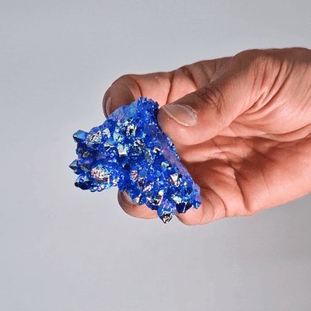 Cuarzo Natural Mejorado Mediano - Aura Aqua Halo Quartz (aprox 100-150gm 7-10cm) - Imagen 2
