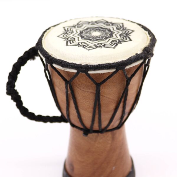 Tambor Djembe hecho a mano con tapa ancha - 15 cm - Imagen 5