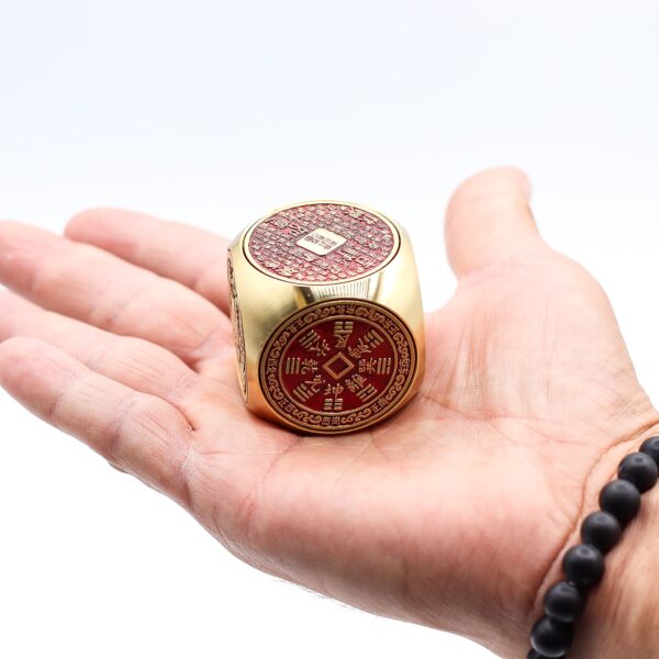 Fortuna Feng Shui - Cubo de Prosperidad Rojo y Latón - Plano - Imagen 3