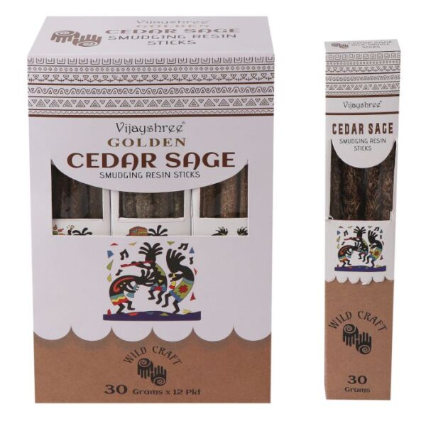 Varillas de resina para difuminar salvia y cedro dorado 30g (6 unidades) - Imagen 3