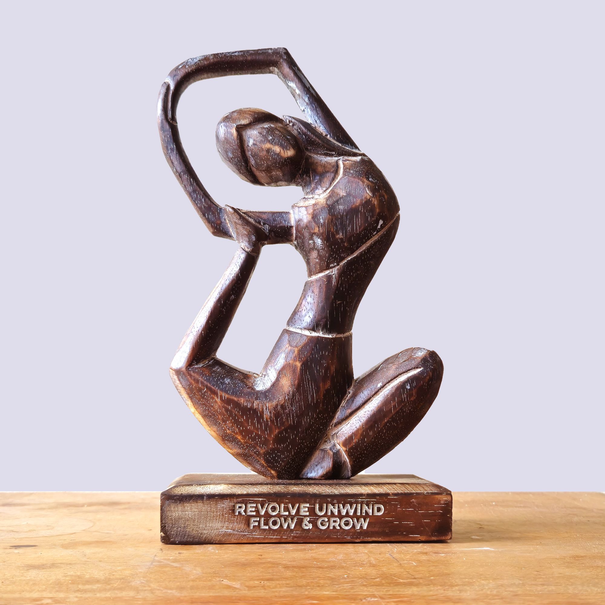 Yoga Mujer de Madera - Antigua - Girar Desenrollar - Fluir y Crecer - Imagen 2