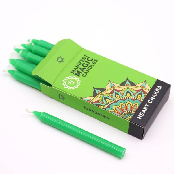 Velas Mágicas Manifest (pack de 12) - Verde - Chakra Corazón - Imagen 3