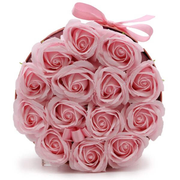Caja de Regalo - Flor de Jabón  14 Rosas Rosas - ronda - Imagen 6