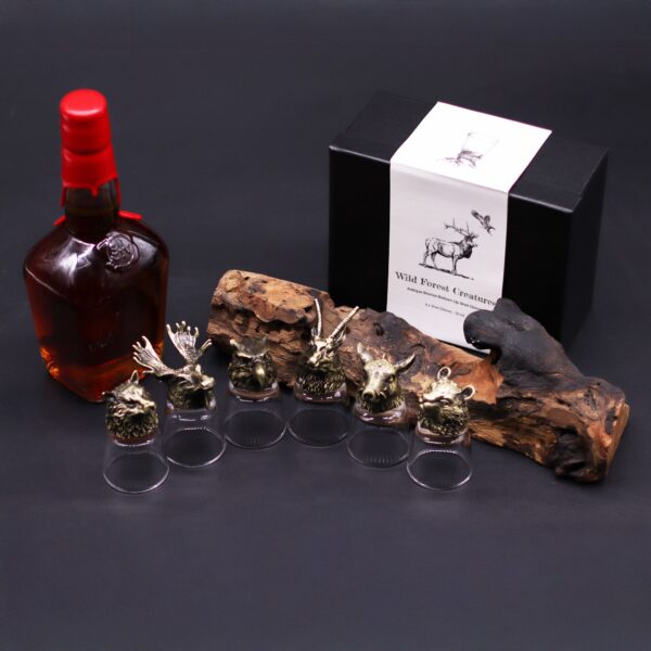 Conjunto regalo de 6 vasos de chupito (50 ml) - Criaturas Salvajes del Bosque - Bronce antiguo - Imagen 6