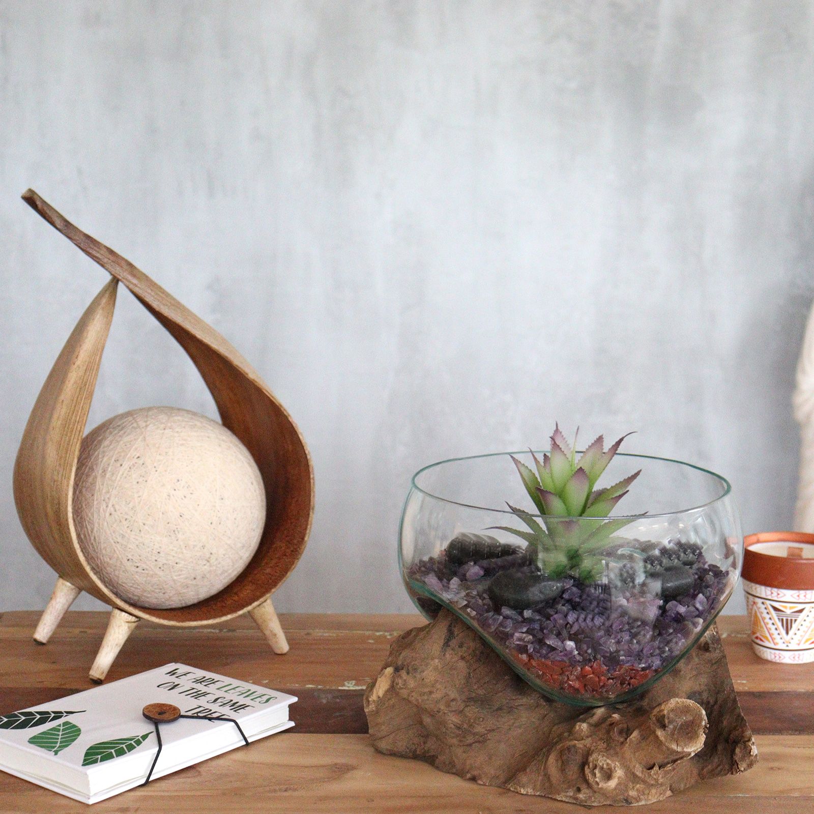 Vidrio Fundido Sobre Madera - Tazón grande Abierto - Imagen 8