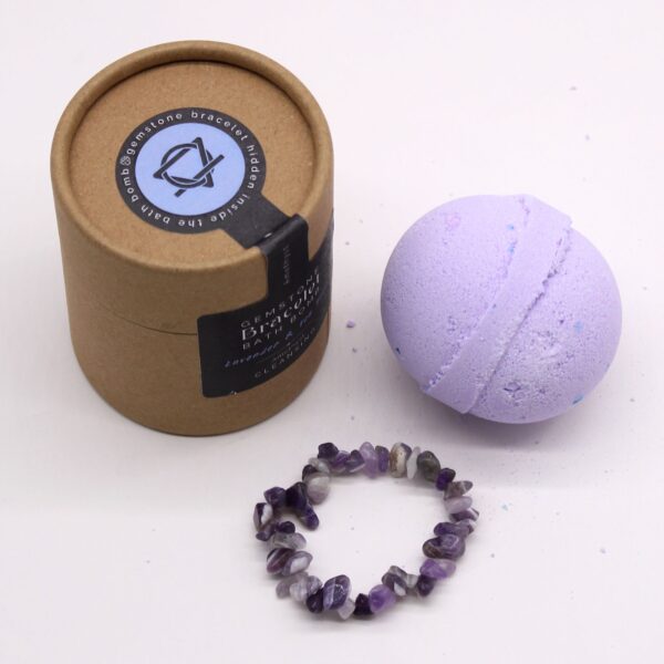 Bomba de baño con pulsera de gemas de amatista - Imagen 4