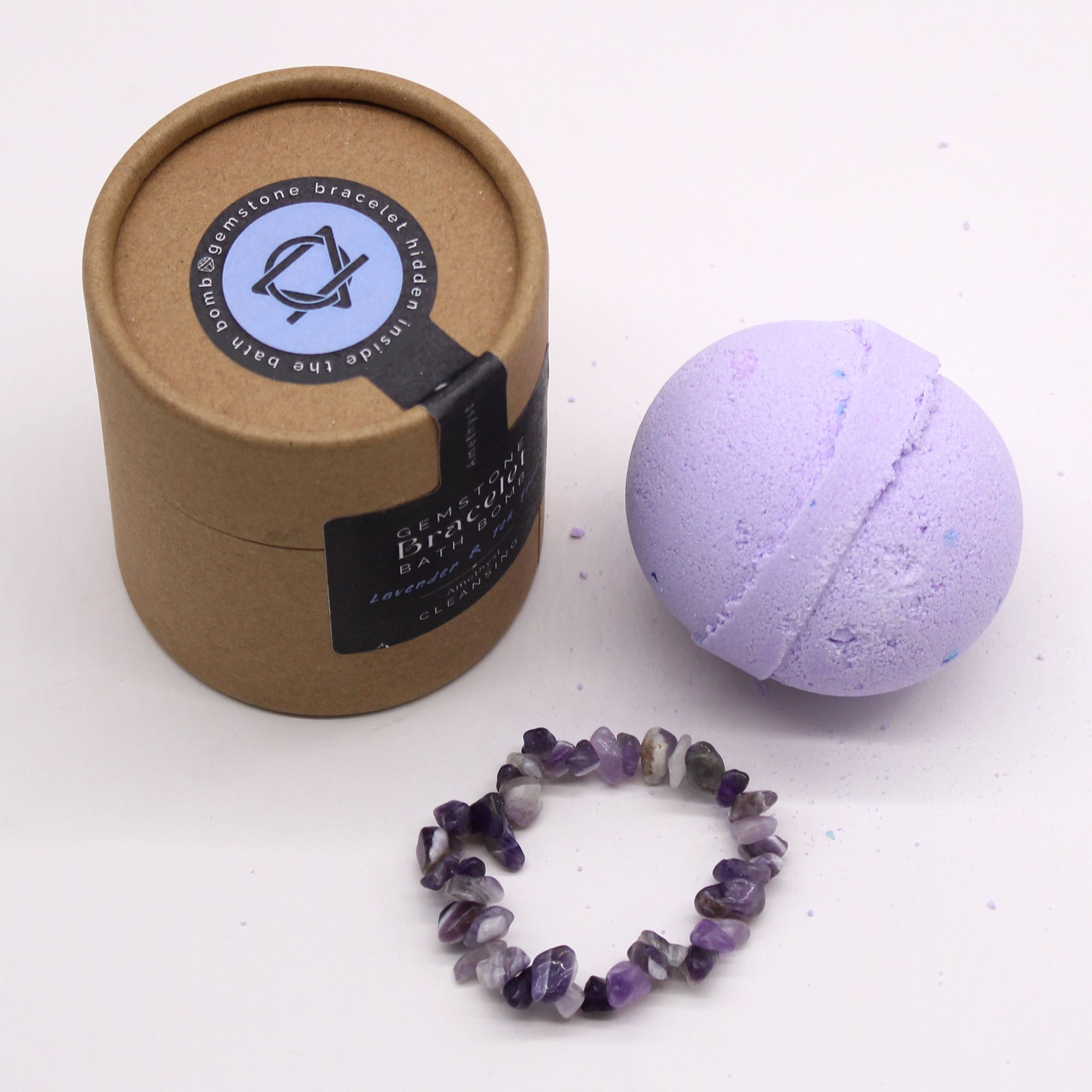 Bomba de baño con pulsera de gemas de amatista - Imagen 4