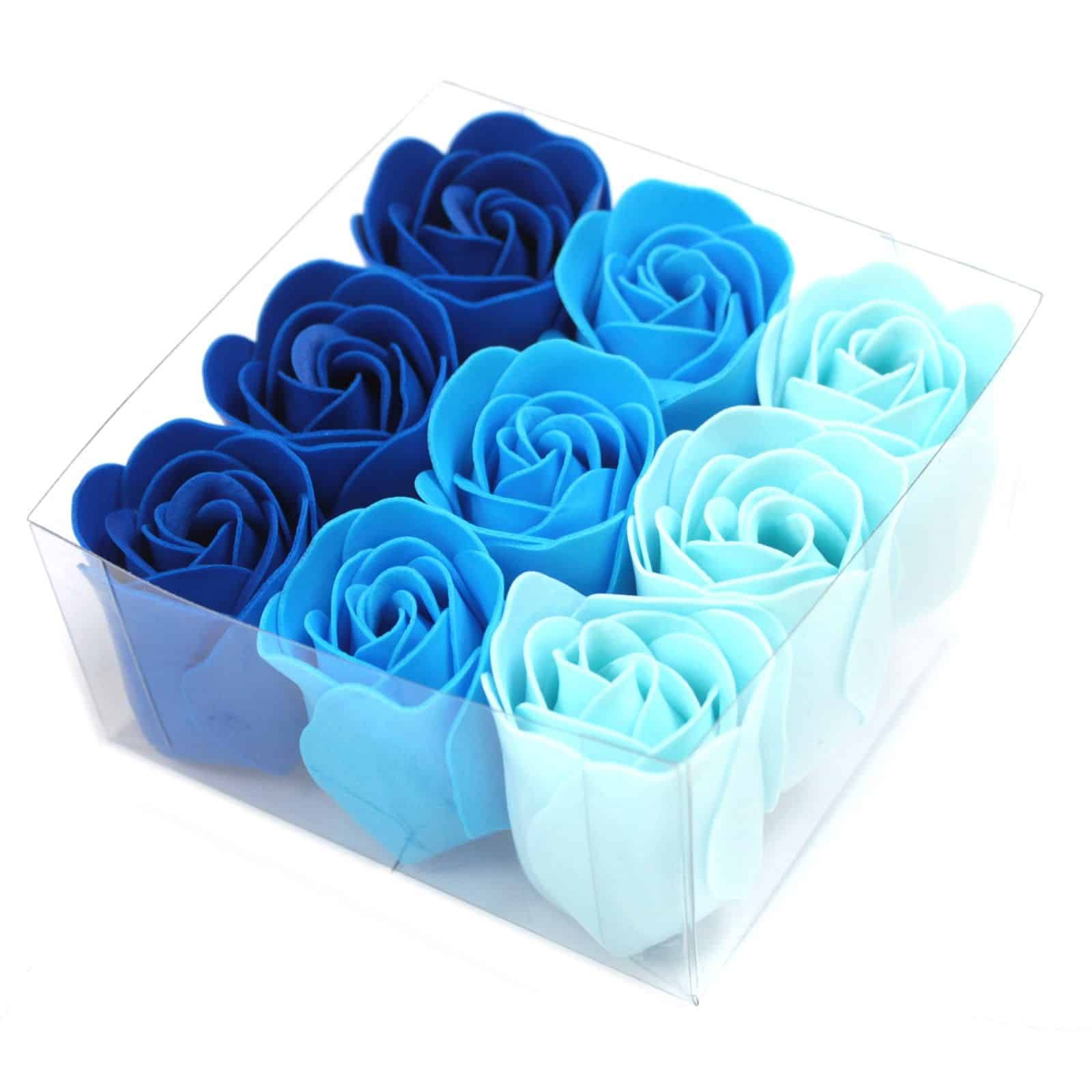 Set de 9 flores de Jabón - rosas azul - Imagen 4