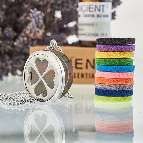 Collar difusor de aromaterapia 30mm - Trébol de cuatro hojas - Imagen 2