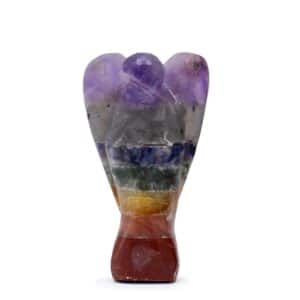 Mini Ángel de Piedras Preciosas Tallado a Mano - Siete Chakras (aprox 3.5cm)
