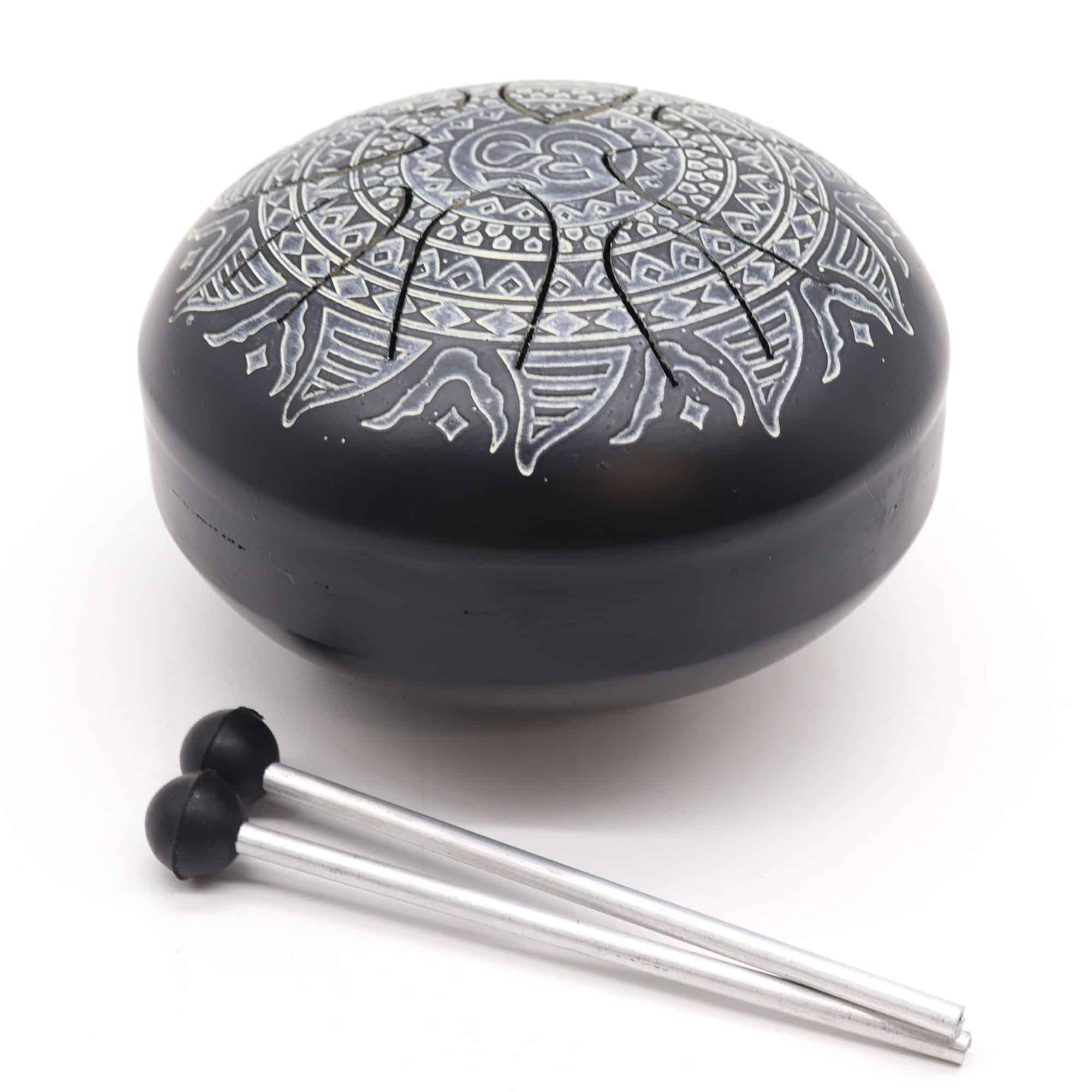 Tambor Om Mandala Grabado - 16cm - Imagen 5
