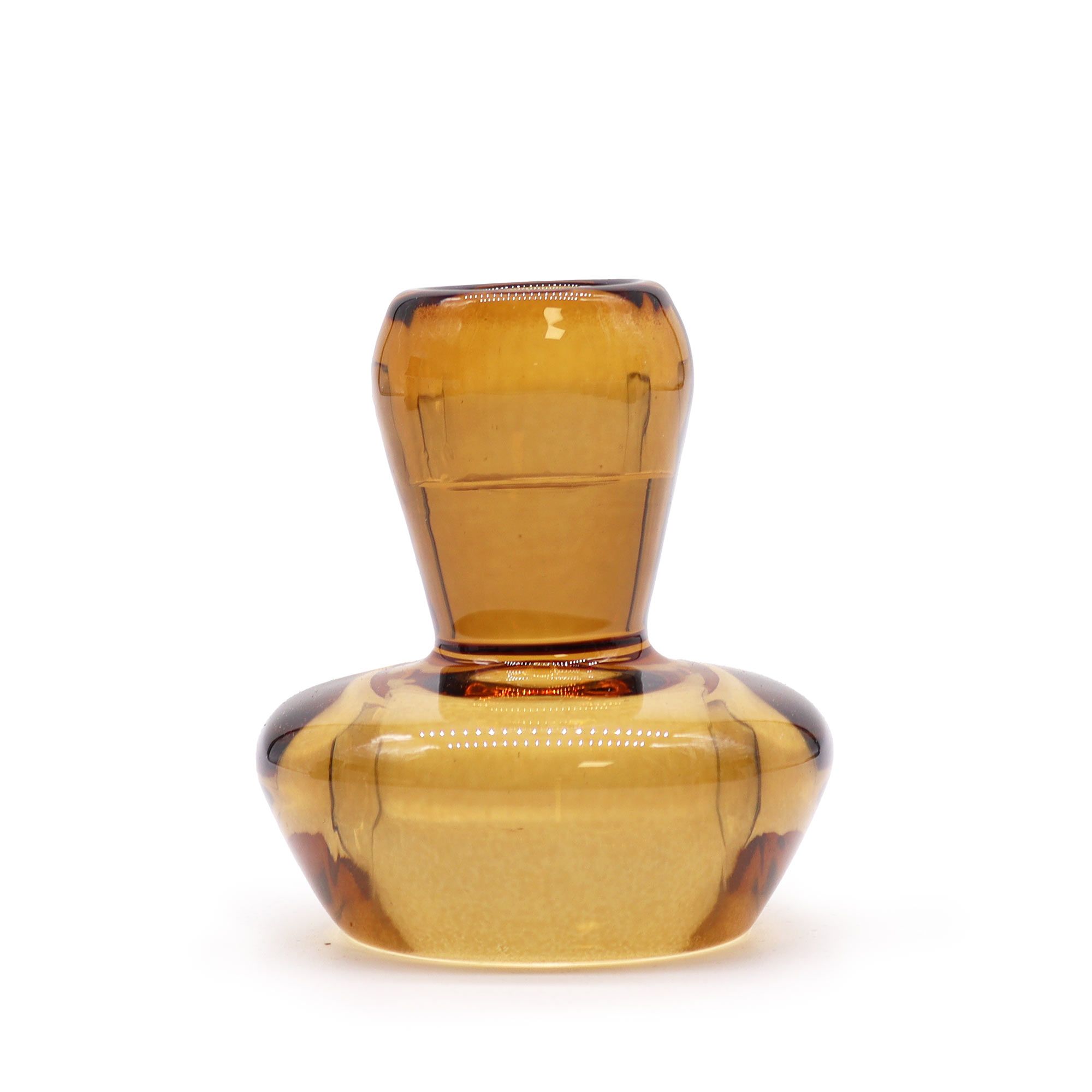 Portavelas reversible con diseño de seta para cena / vela de té - Ámbar antiguo