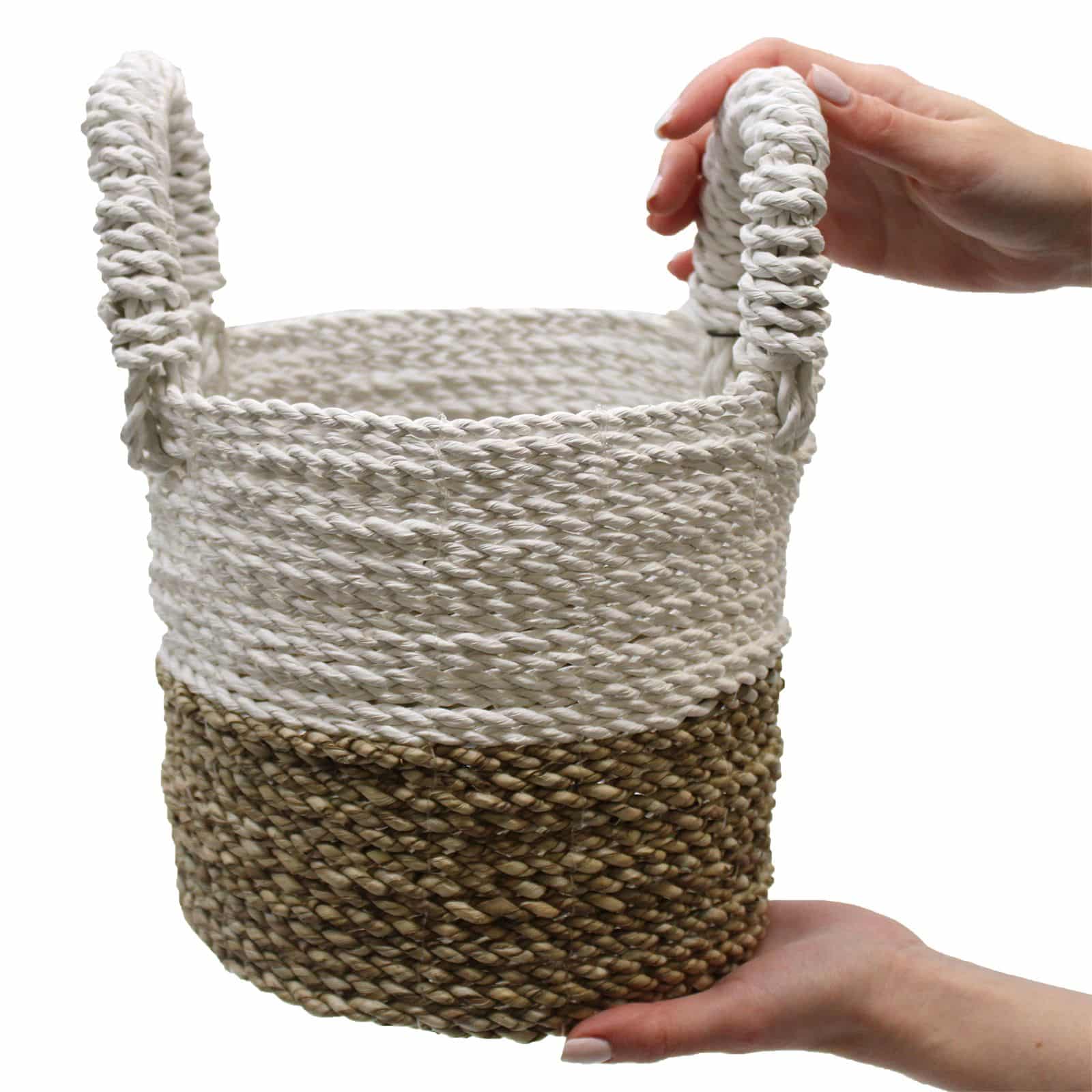 Juego de cestas de algas marinas - Verde/Natural/Blanco - Imagen 8