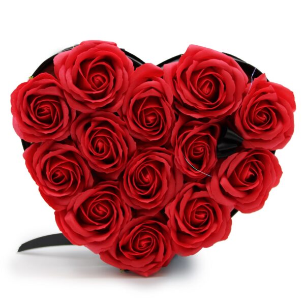 Caja de Regalo - Flor de Jabón  13 Rosas rojo - corazon - Imagen 5