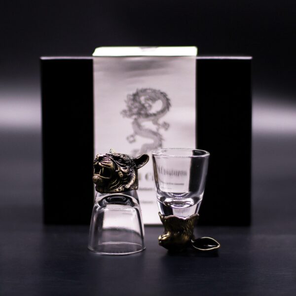 Set de regalo de 6 vasos de chupito (50 ml) - Criaturas Salvajes del Bosque - Bronce antiguo - Imagen 2