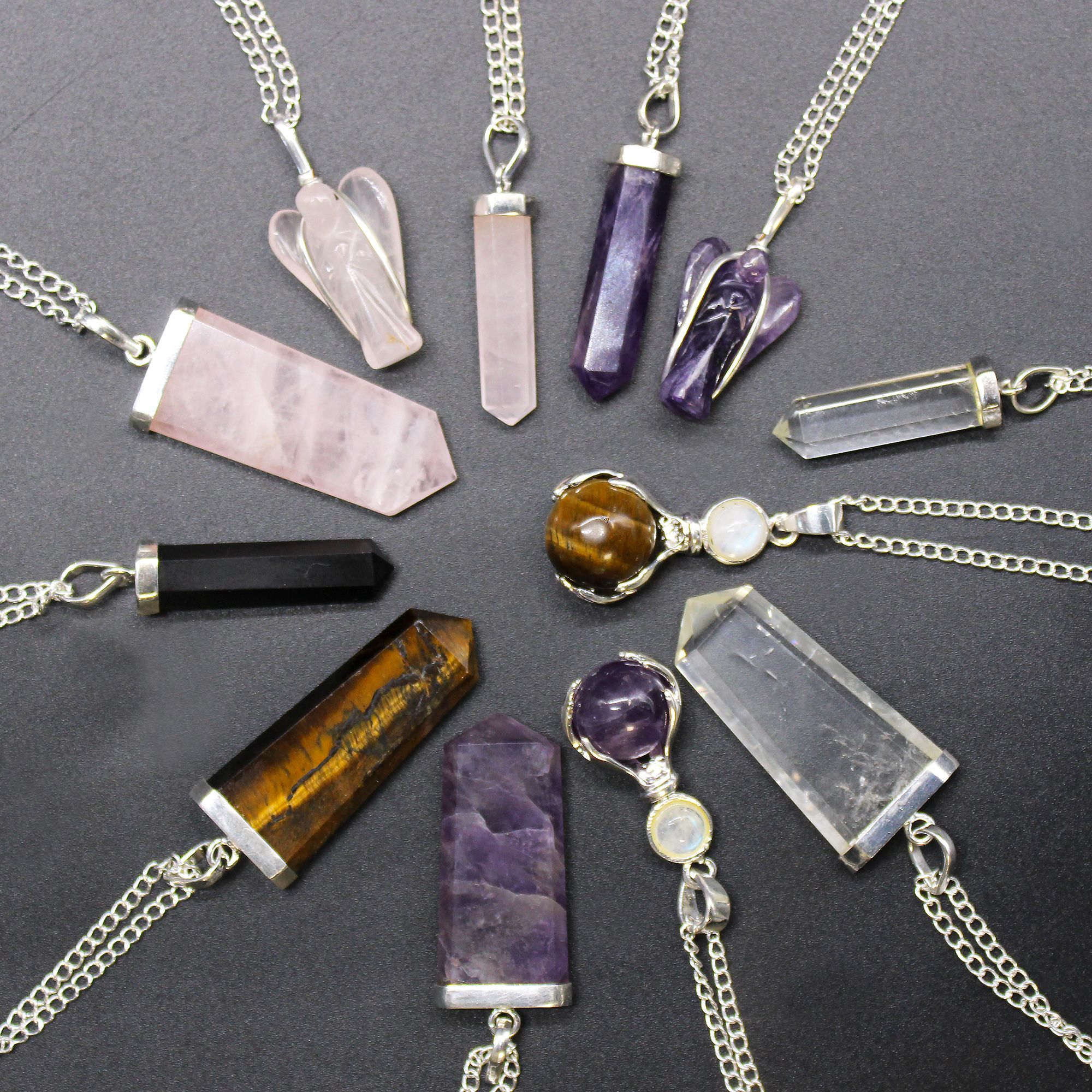 Colgante de Punto Clásico de Piedras Preciosas - Amatista - Imagen 3