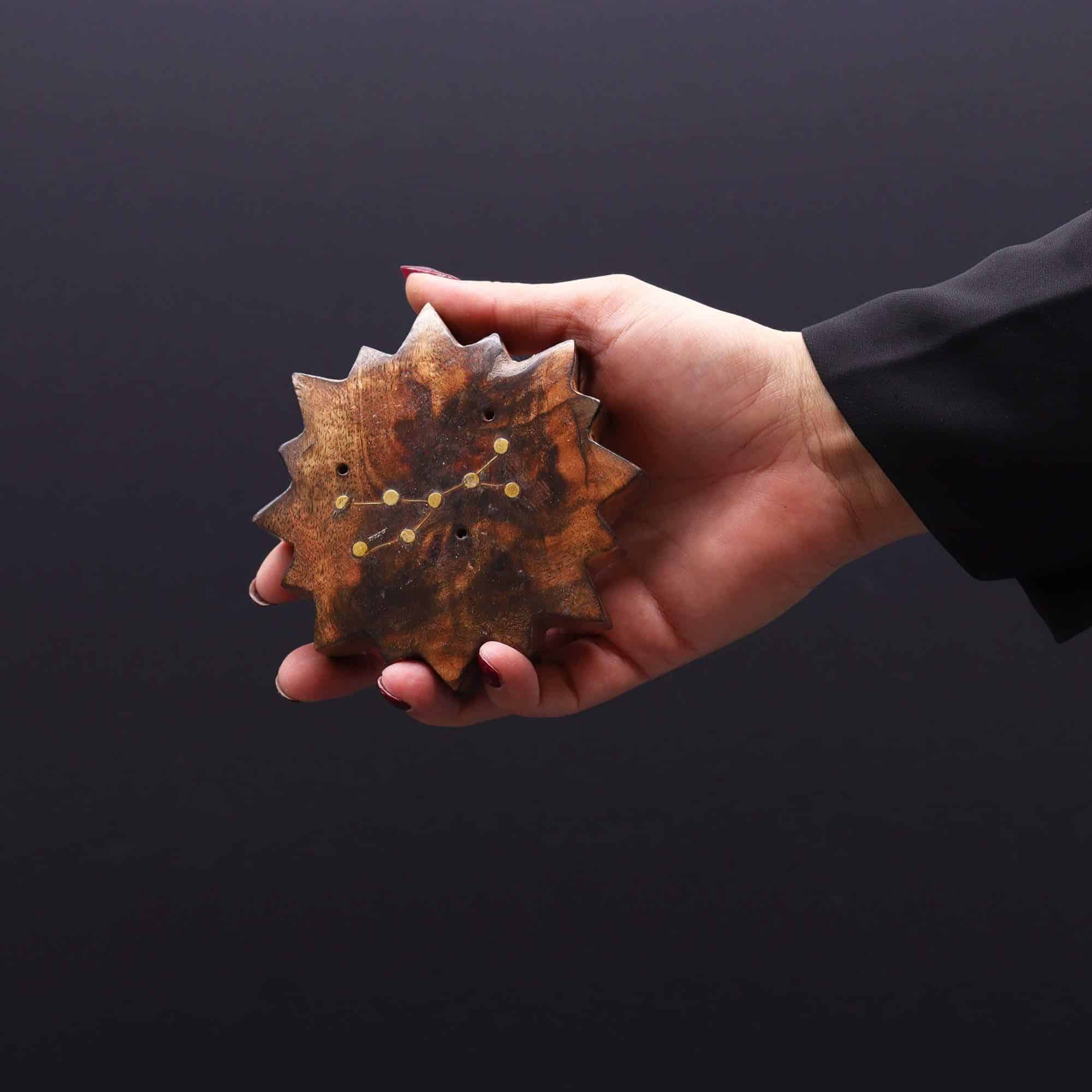 Quemador de incienso con signos del zodíaco de latón grabado - Sol - Imagen 14