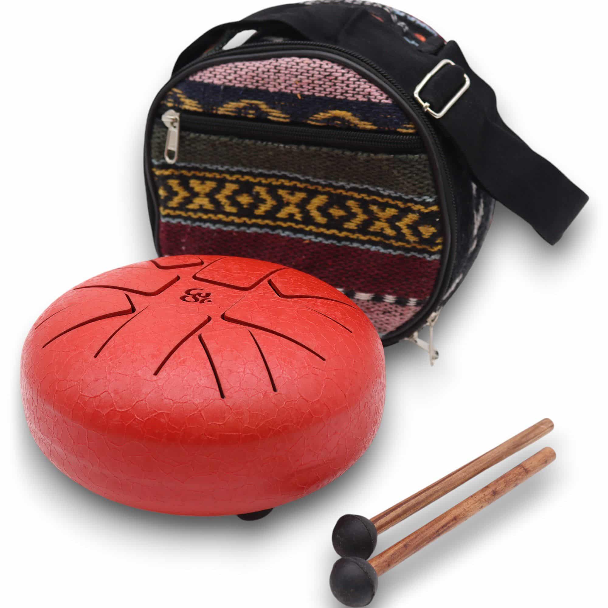 Tambor Hapi Om Rojo- 16cm - Imagen 3