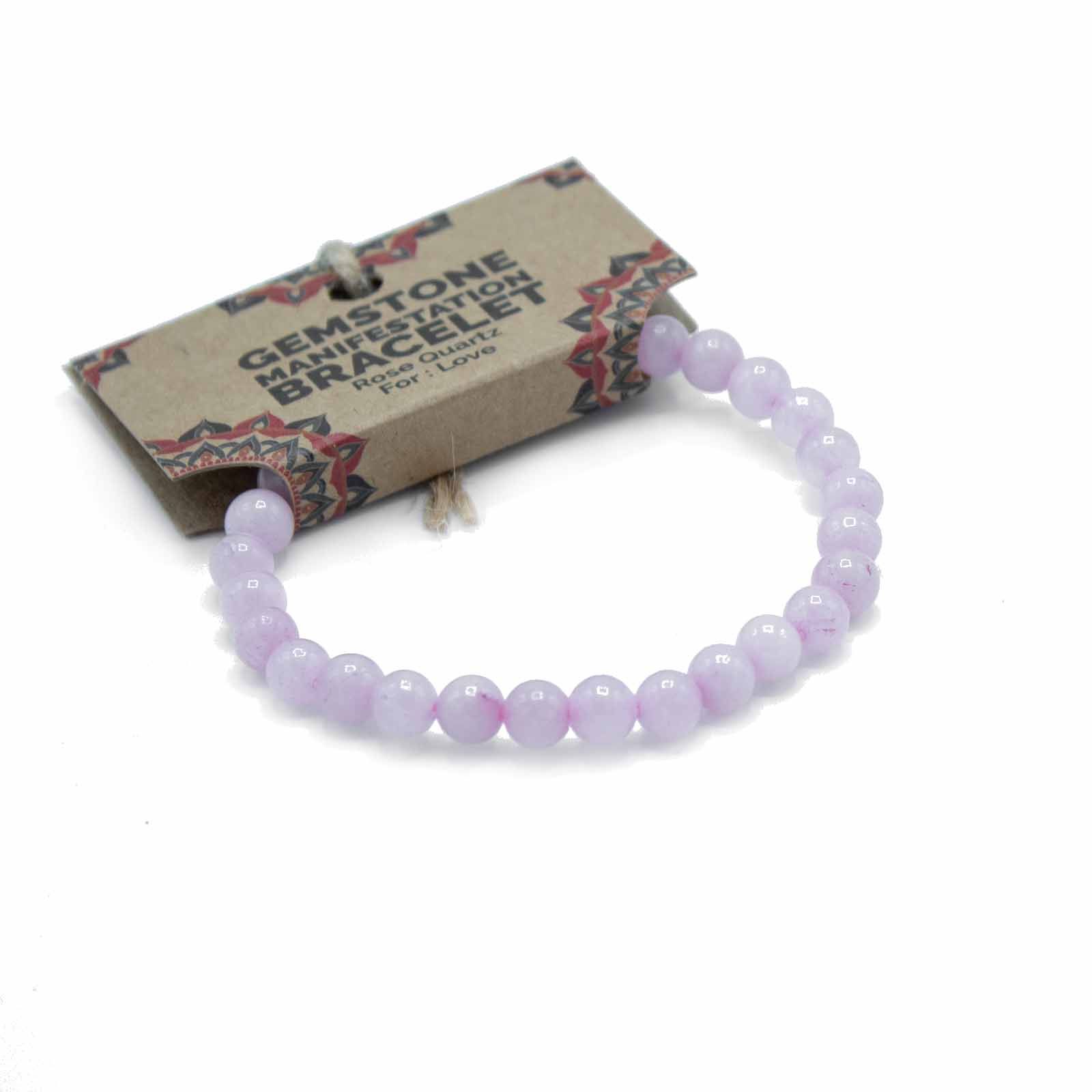 Pulsera Manifestación de Piedras Preciosas - Cuarzo Rosa - Amor - Imagen 2