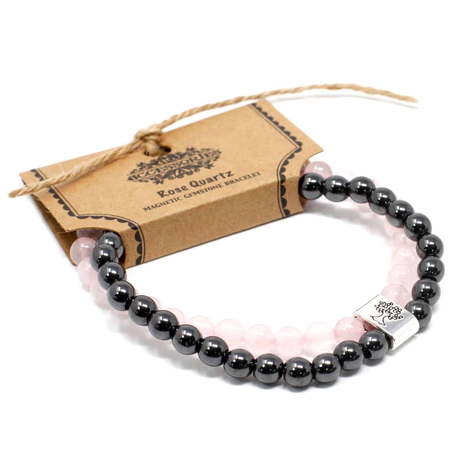 Pulsera de Piedras Preciosas Magnéticas - Cuarzo rosa - Imagen 2