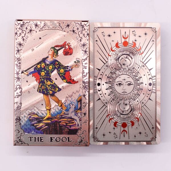 Set de cartas de Tarot con foil en oro rosa - Fase lunar - con folleto - Imagen 4