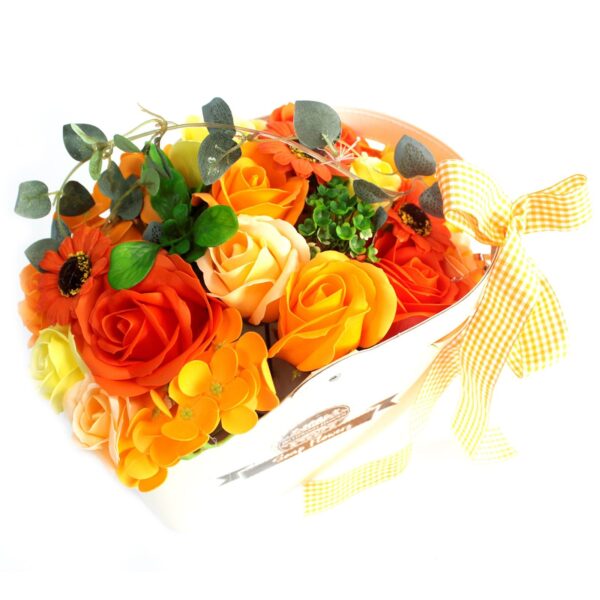 Cesta ramo de flores jabón - naranja - Imagen 3