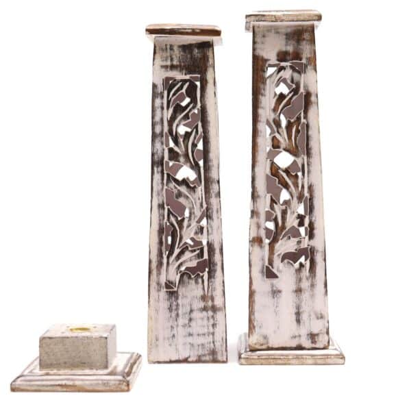 Tapered Incense Tower Washed Des2 - Mango Wood - Imagen 3