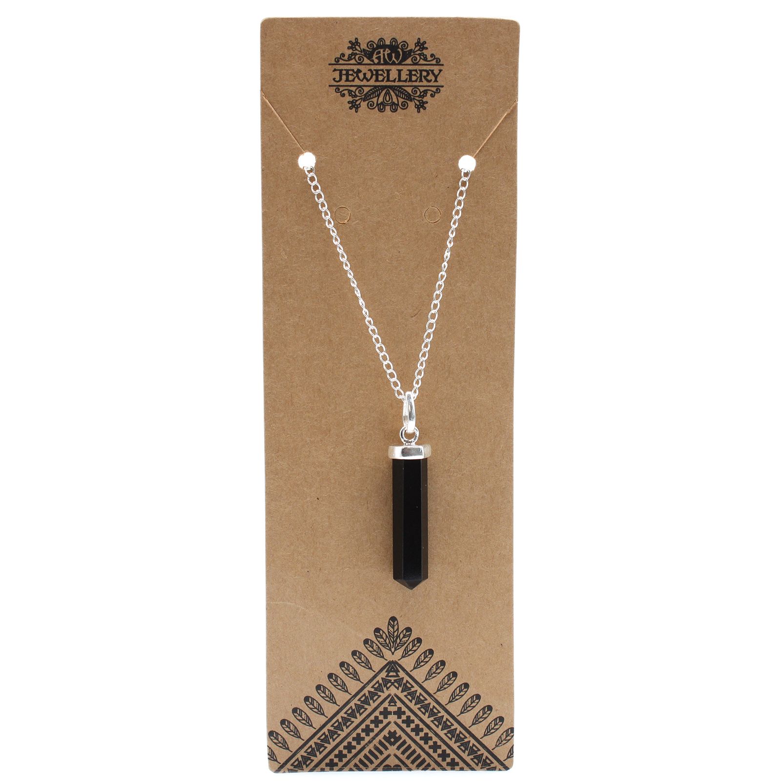 Colgante de Punto Clásico de Piedras Preciosas - Ágata Negra - Imagen 6