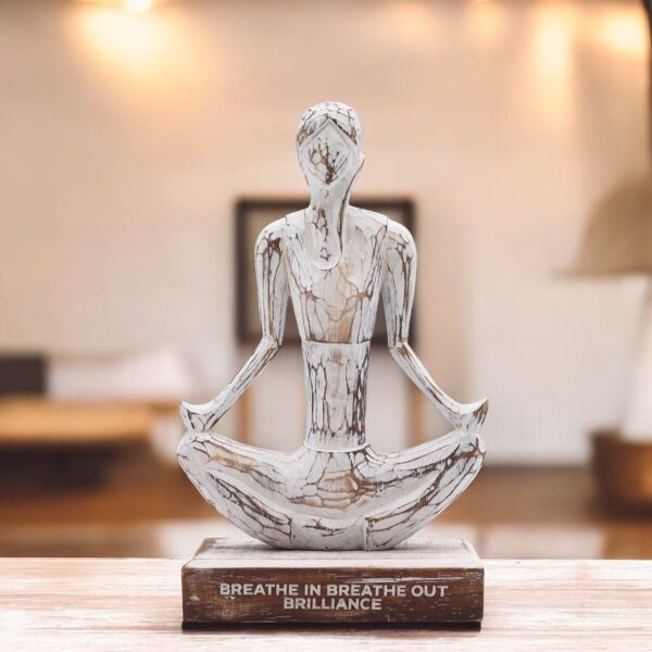 Yoga Mujer de Madera - Encalada - Postura Fácil - Inspira Espira Brillo - Imagen 2