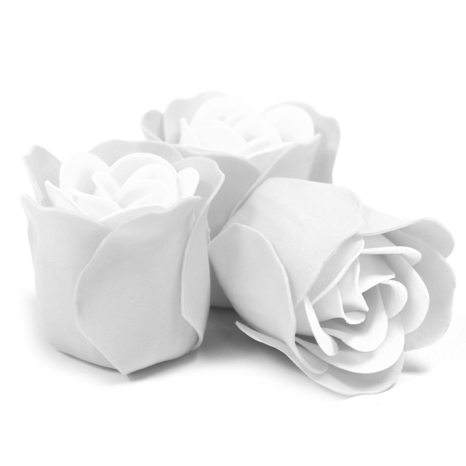 Set de 3 flores de jabón caja corazón - rosas blanca - Imagen 3