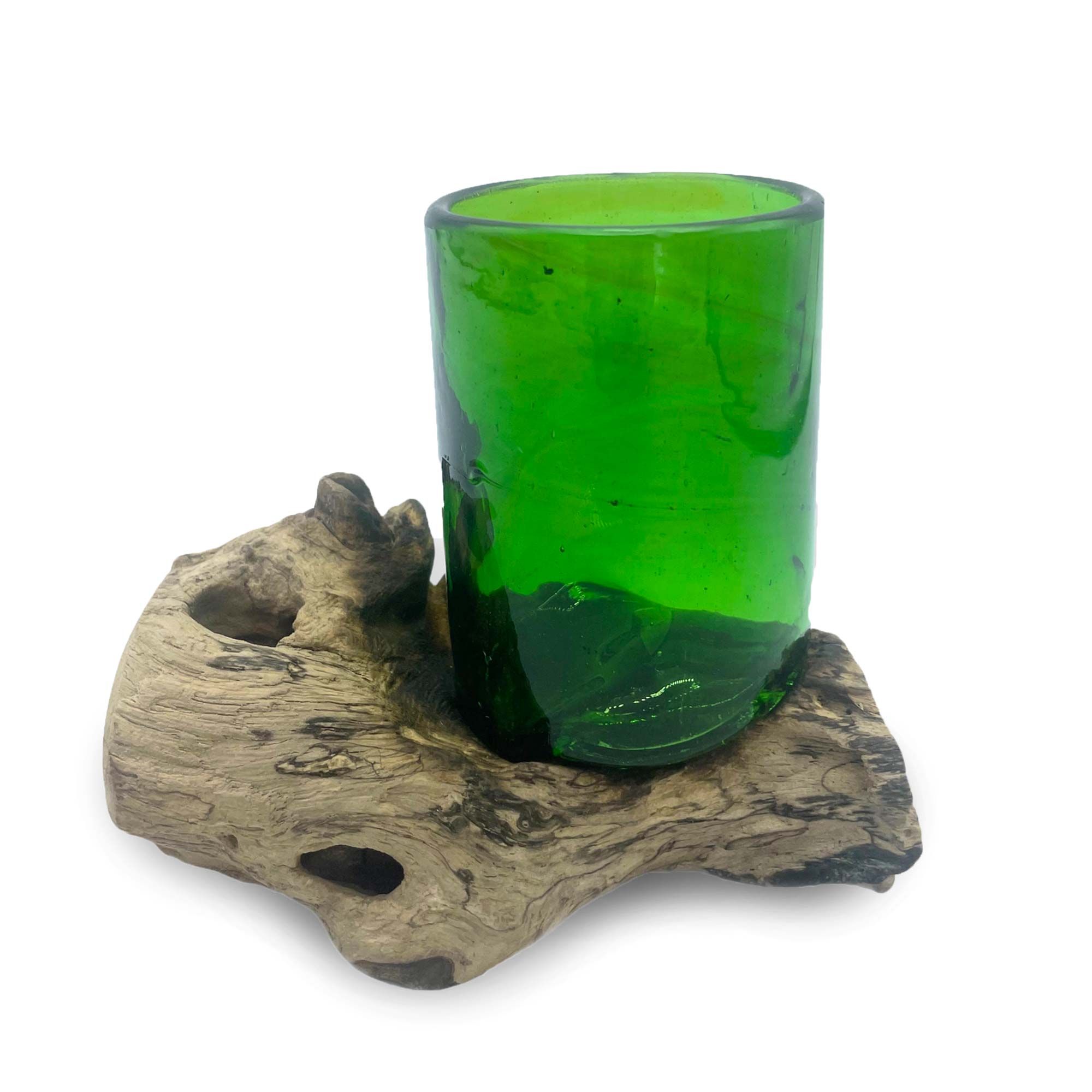 Botellas de Cerveza Recicladas - Vaso de Whisky sobre Madera - Imagen 3