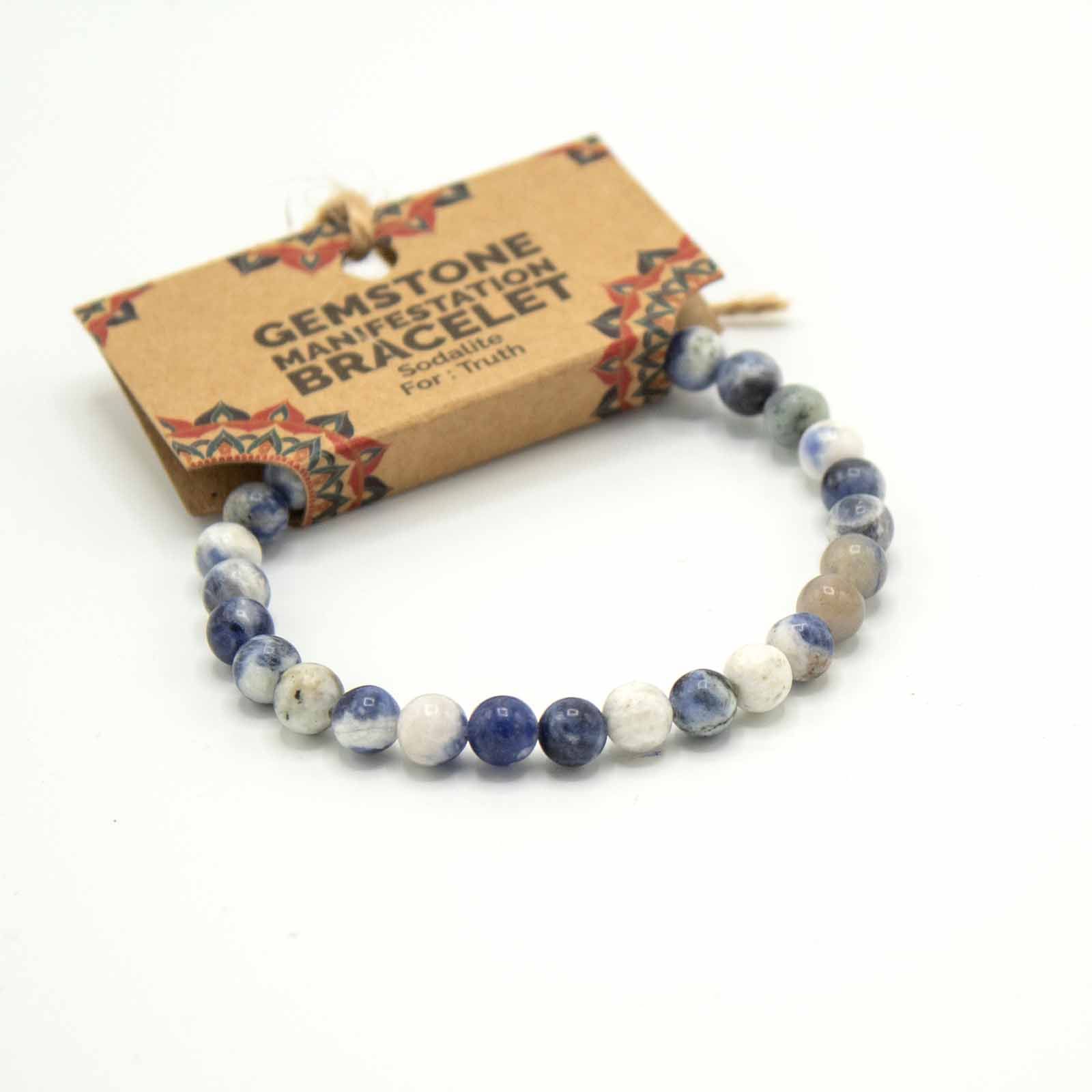Pulsera de manifestación de piedras preciosas - Sodalita - Verdad - Imagen 2