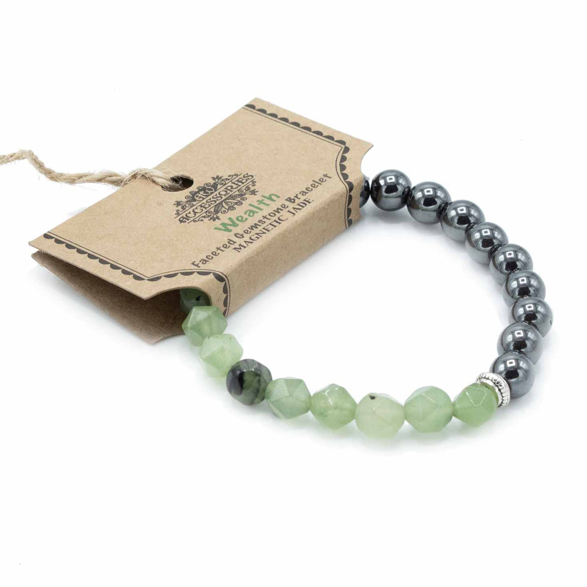 Pulsera de Piedra Preciosa Tallada - Jade Magnético