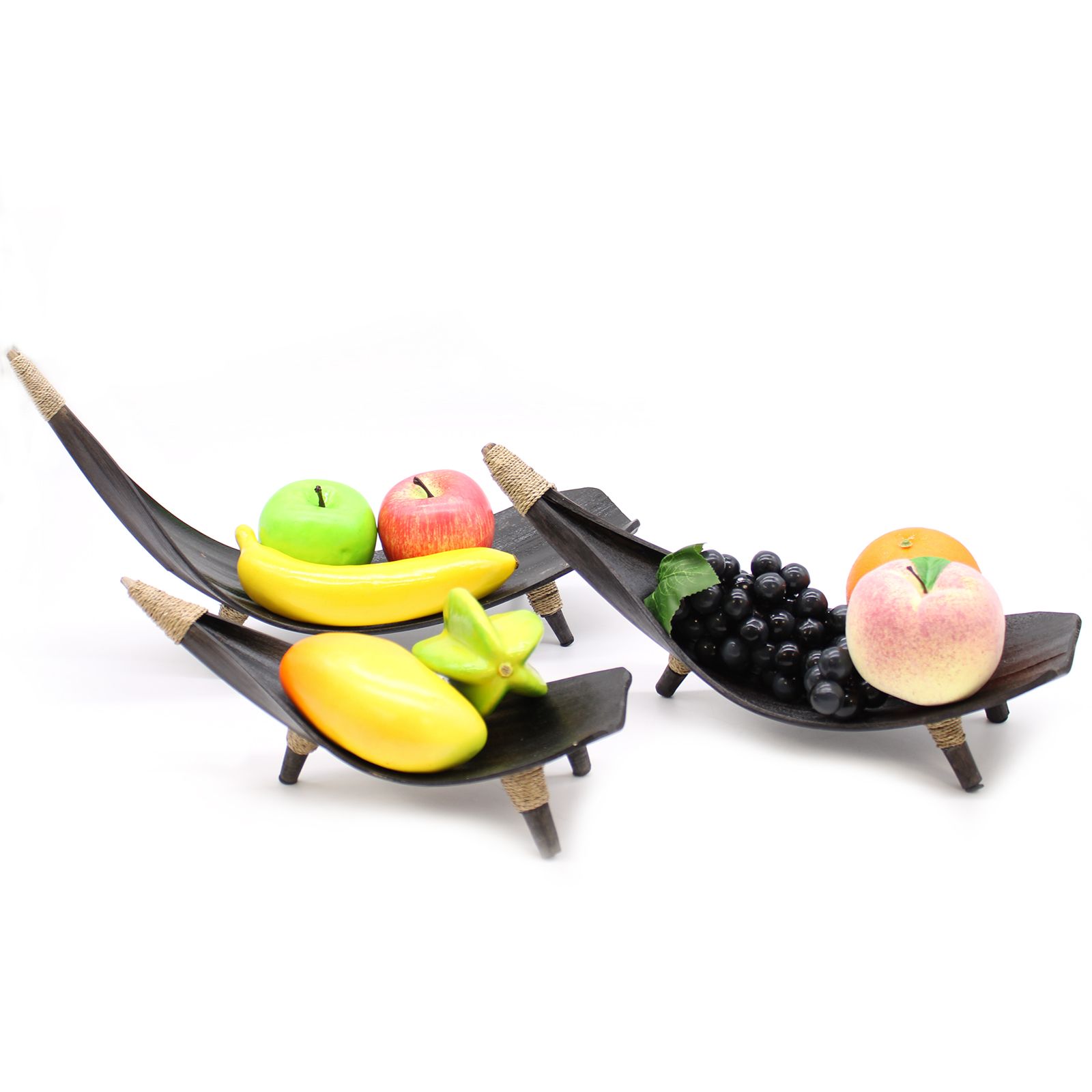 Juego de fruteros de hoja de coco - Chocolate - Imagen 6