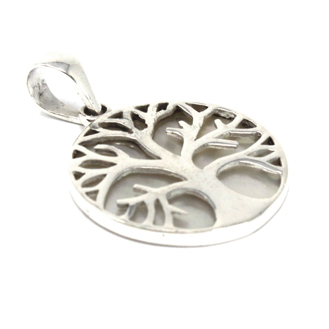Colgante de Plata Árbol de la Vida 22mm - Madre Perla - Imagen 3